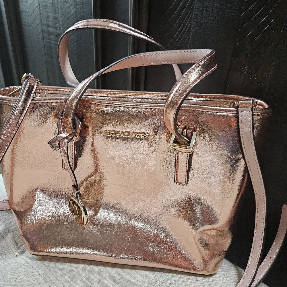 Michael Kors Metallic Rose Tote